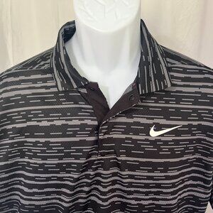 Nike Tiger Woods Men's black & gray  ADV Mint Condition polo shirt Medium M